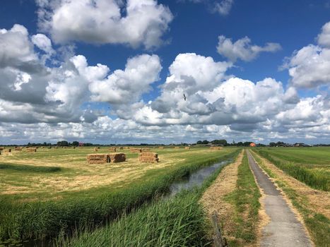 Walk and cycle path in Friesland The Netherlands