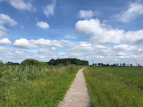 Walk and cycle path around Weidum in Friesland The Netherlands
