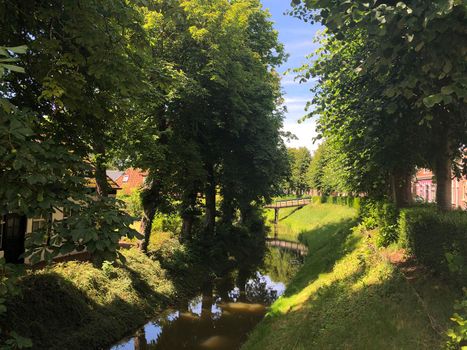 Canal in oudebildtzijl, Friesland The Netherlands