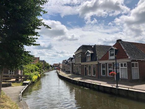 Canal in Wergea, Friesland The Netherlands