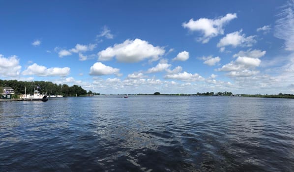 Panorama from a lake around the Veenhoop in Friesland The Netherlands