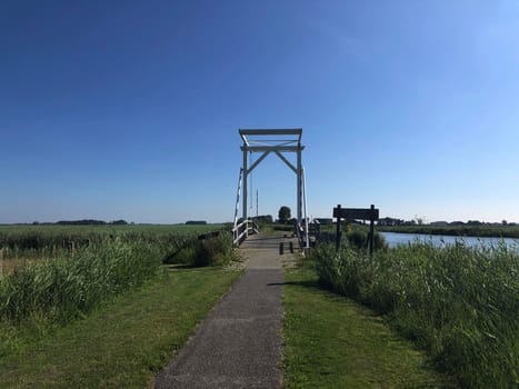 Small bridge in Burdaard, Friesland, The Netherlands