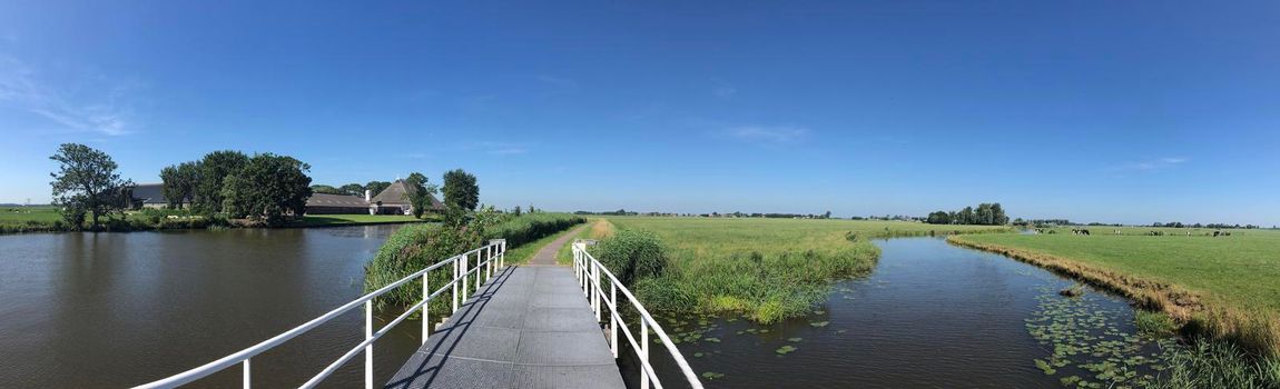 Bridge over a canal in Friesland, The Netherlands