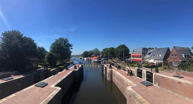 Sea lock in Dokkumer Nije Silen, Friesland The Netherlands