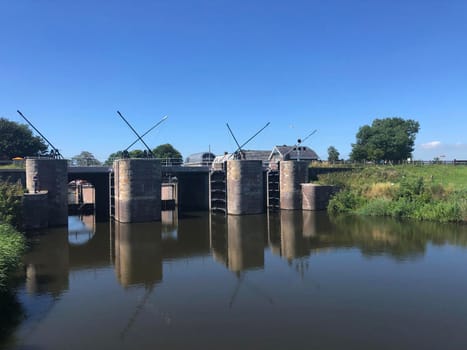 Sea lock at Dokkumer Nije Silen in Friesland The Netherlands