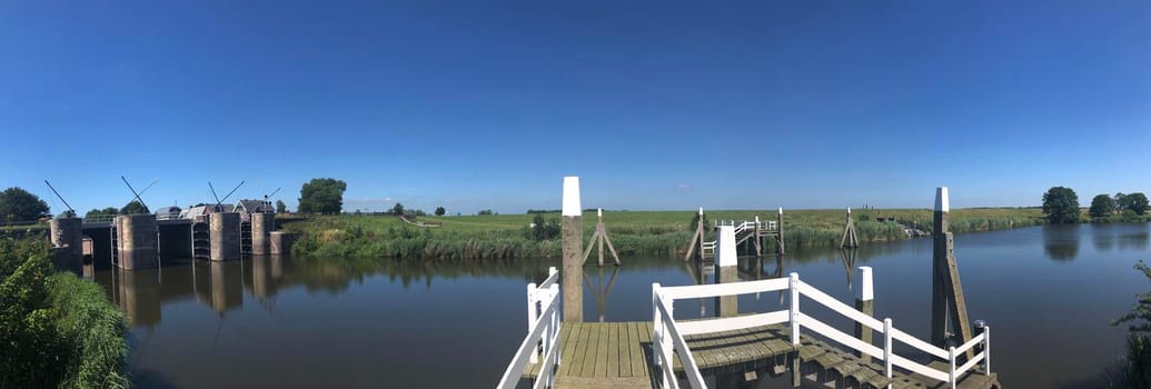 Sea lock in Dokkumer Nije Silen, Friesland The Netherlands