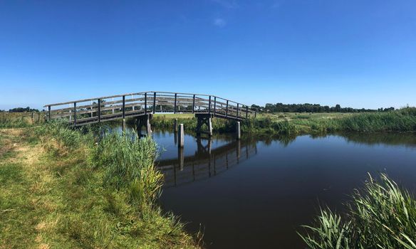Bridge over river in Friesland, The Netherlands