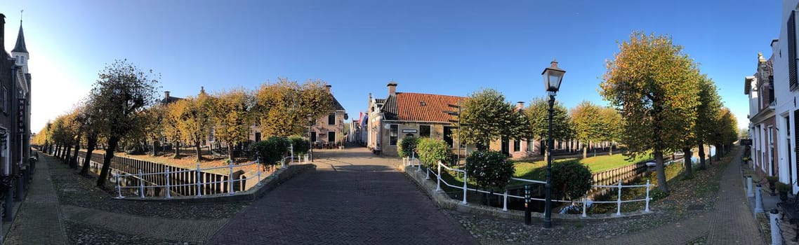 Panorama from autumn in Sloten, Friesland, The Netherlands