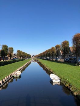 Canal in Stavoren, Friesland The Netherlands