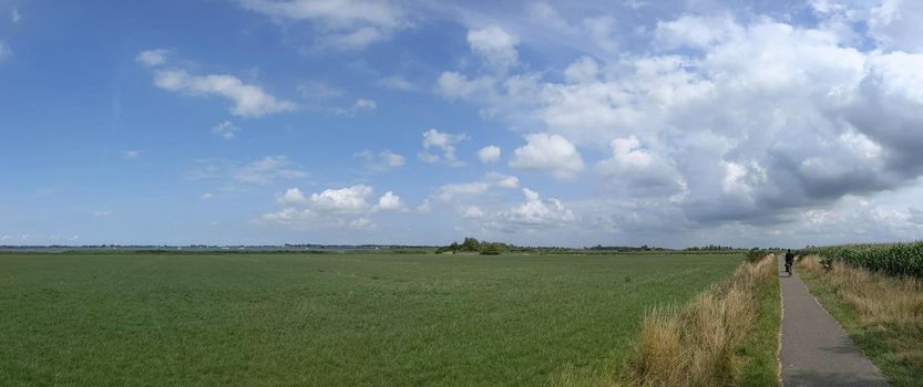 Cycling around Morra lake in Friesland The Netherlands