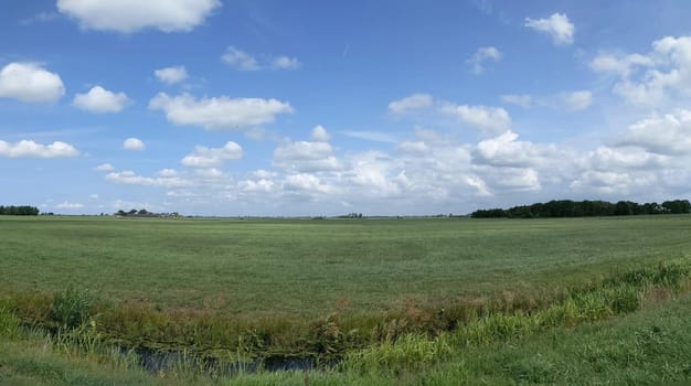 Landscape around It Heidenskip in Friesland The Netherlands