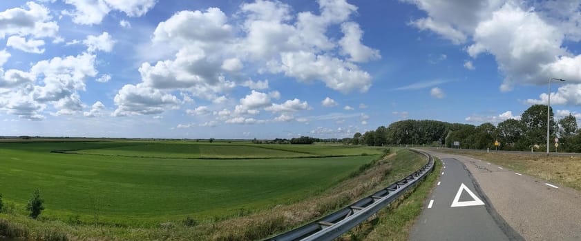 Panoramic from around Spannenburg in Friesland The Netherlands
