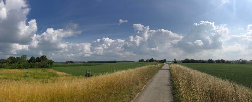 Landscape panoramic from around Olburgen in The Netherlands