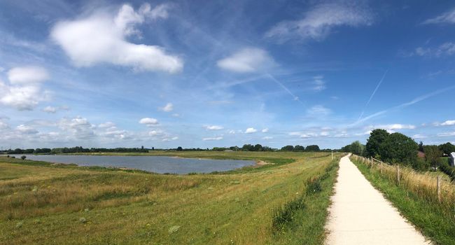 Panorama from a dike around Groessen in The Netherlands