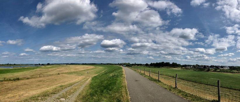 Panorama from a dike around Westervoort in The Netherlands