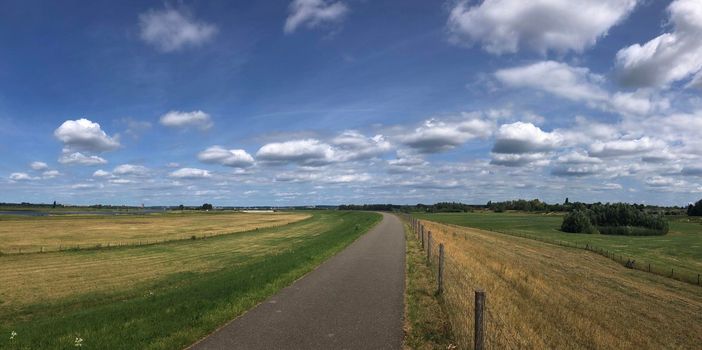 Panorama from a dike around Westervoort in The Netherlands