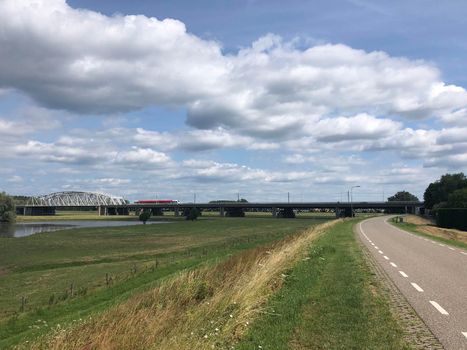 Bridge over the IJssel between Westervoort and Arnhem in The Netherlands