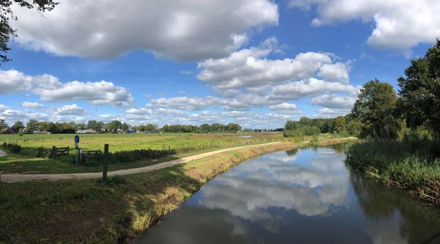 Panorama from the old ijssel river in Gelderland, The Netherlands