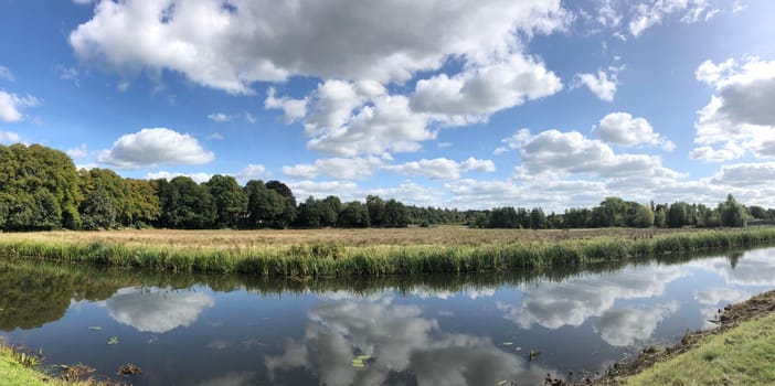 Panorama from the old ijssel river in Gelderland, The Netherlands