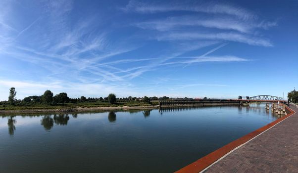 Panorama from the IJssel river in Zutphen, Gelderland The Netherlands