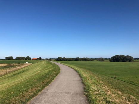 Bicycle path around Olburgen in Gelderland, The Netherlands