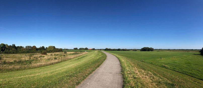 Panorama from a bicycle path around Olburgen in Gelderland, The Netherlands