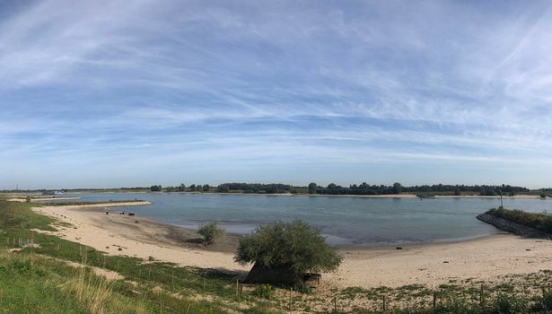 The Waal river around Ooij in Gelderland The Netherlands