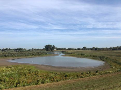 Lake at the old Waal river in Gelderland The Netherlands 