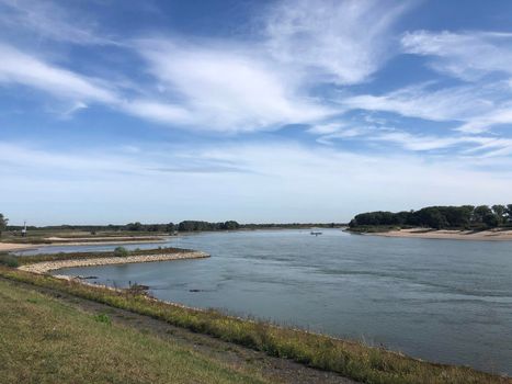 The Waal river around Gendt in Gelderland, The Netherlands