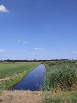 Canal and farmland around Paasloo, The Netherlands