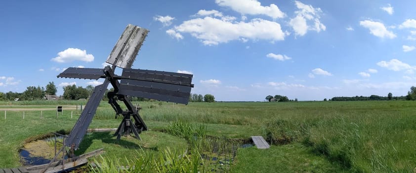 Old wooden windmill monument in Kalenberg The Netherlands 