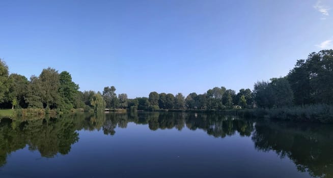 Panoramic view from a lake in Holten, The Netherlands