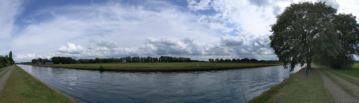 Panorama from a canal around Hardenberg, The Netherlands