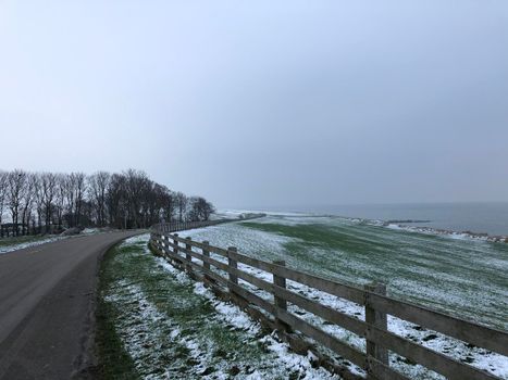 Winter landscape around Warns in Friesland The Netherlands