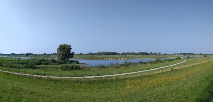 Panorama from the IJssel around Deventer in Overijssel The Netherlands