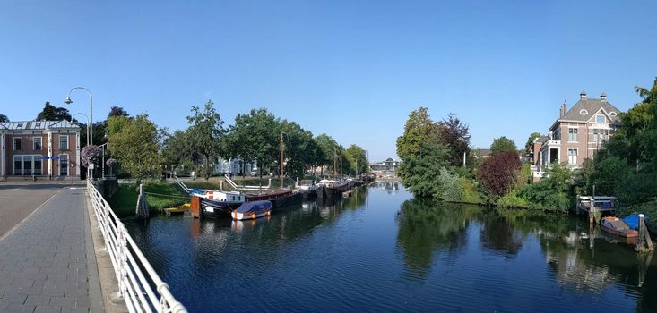 City canal panorama of Zwolle, Overijssel The Netherlands