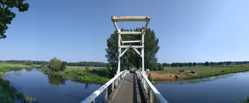 Bridge over the river (Beneden Regge) around Ommen, Overijssel The Netherlands