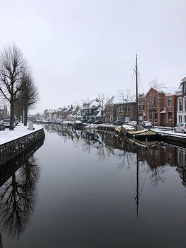 Canal around Sneek during winter