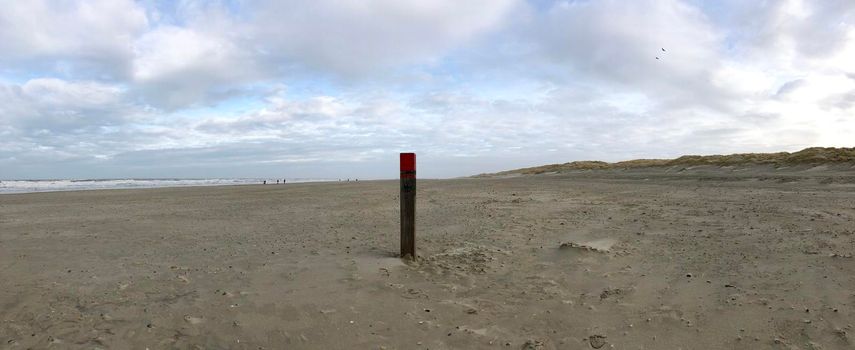 Panorama from Texel beach in The Netherlands