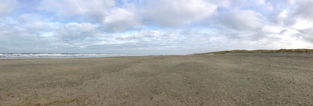 Panorama from Texel beach in The Netherlands