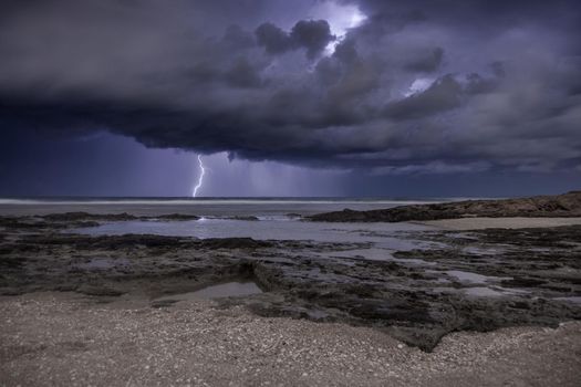 Night storm nature electricity forces