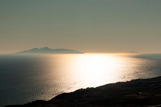 Sunset on Santorini Island in Greece.