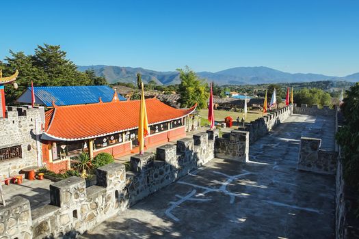 Maehongson, Thailand - December 13, 2020: Santichon Village a small Chinese Yunnan the famous travel destinations in Pai, Maehongson.