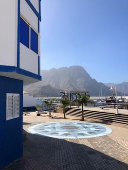 Town square at Agaete on the island Gran Canaria