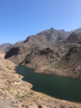 Presa Caidero de la Niña lake on Gran Canaria island