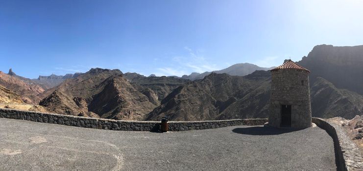 Panorama from the scenery Mirador del Molino on Gran Canaria island