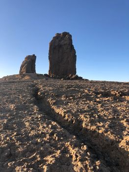 Roque Nublo the volcanic rock on the island of Gran Canaria