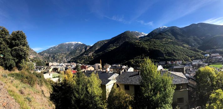 Panorama from the mountains around Andorra la Vella