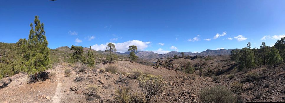 Panoramic scenery around Las Ninas Reservoir on Gran Canaria