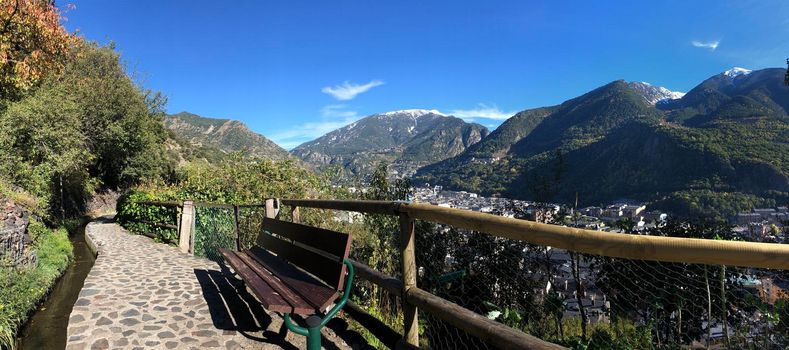 Panorama from a path on the mountains around Andorra la Vella